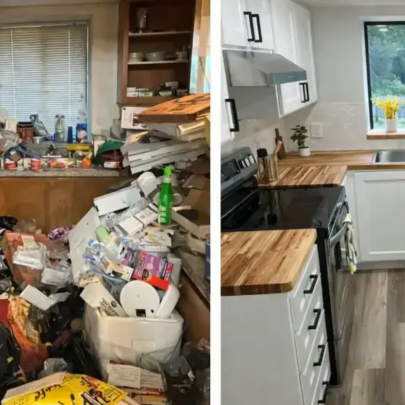 Before and After hoarder clearance results in Nottingham