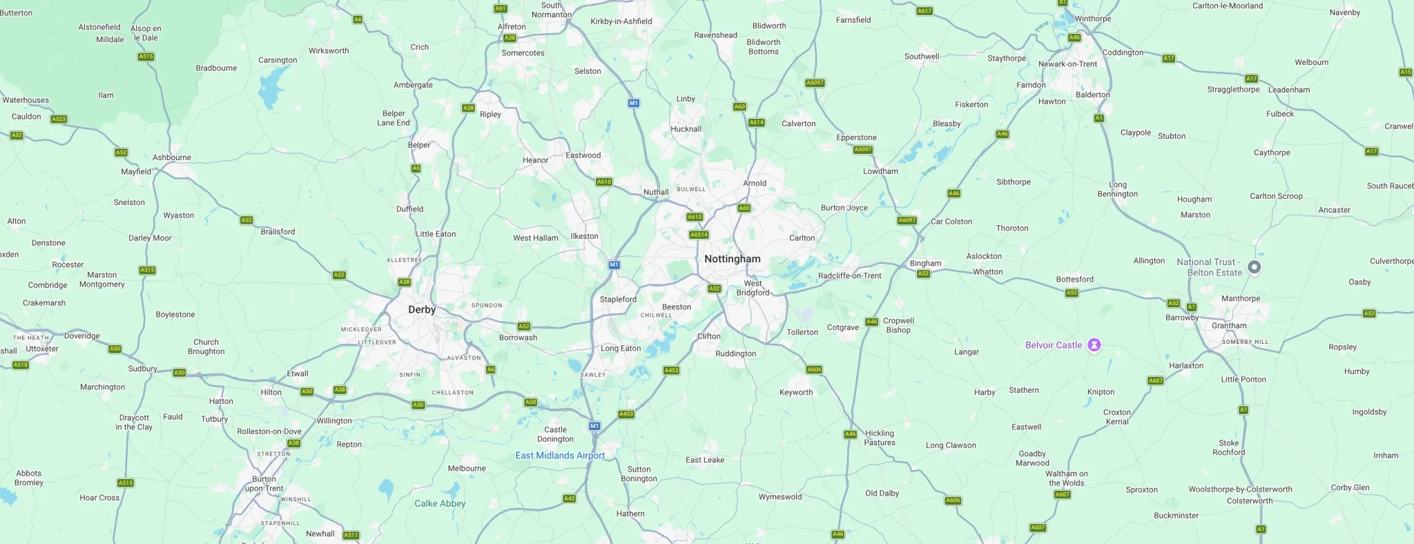Nottingham service area map