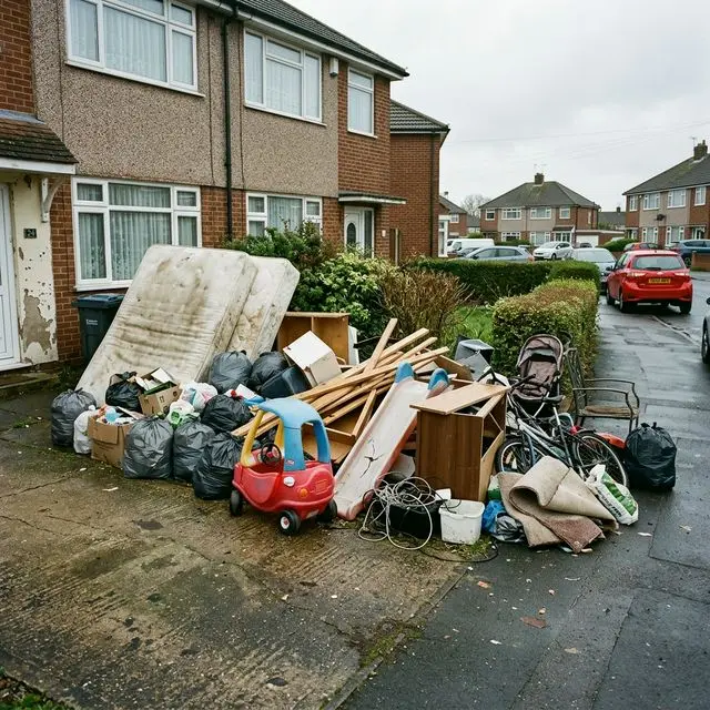 Large pile of rubbish before removal